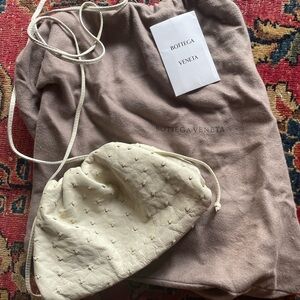 Bottega Veneta Cream Drawstring Pouch